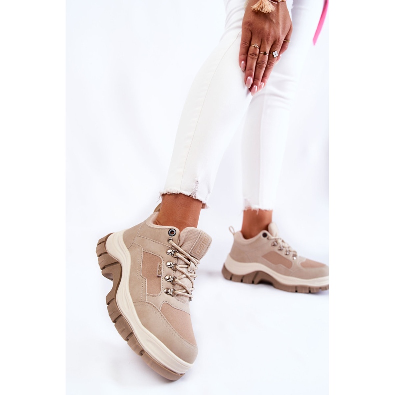 Pantofi de trekking damă Trappers Memory Foam Big Star Bej KK274363 2