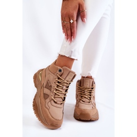 Pantofi sport înalți de damă Sistem de spumă cu memorie Big Star KK274355 Bej 1