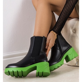 PA1 Botine negre pe platforma verde Torrela negru 1