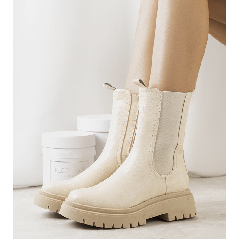 Cizme bej pe platforma Timaru 1