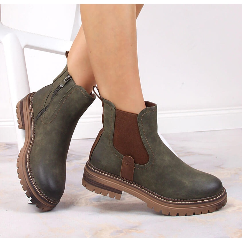 Cizme Jodhpur calde eVento verzi pe platformă verde 1 Cizme Jodhpur calde eVento verzi pe platformă verde 1