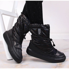 Cizme de zăpadă metalice, slip-on negre Big Star KK274193 negru 1