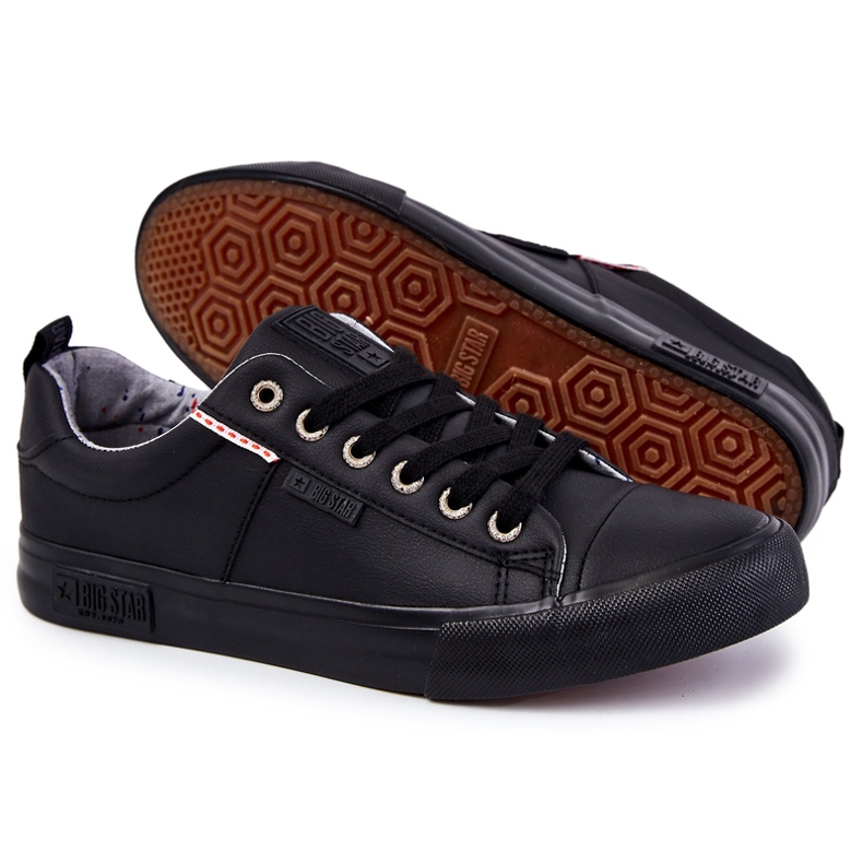 Pantofi de sport joasă pentru bărbați Big Star KK174004 Negri negru 2 Pantofi de sport joasă pentru bărbați Big Star KK174004 Negri negru 2