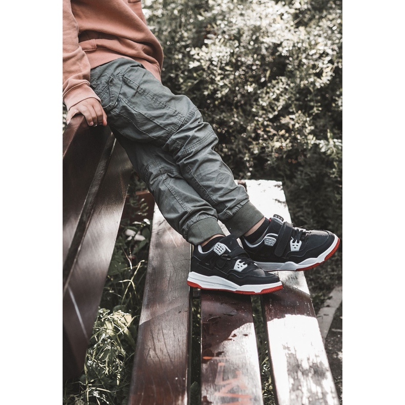 Pantofi Sport Copii Piele Negru si Rosu Marisa 1