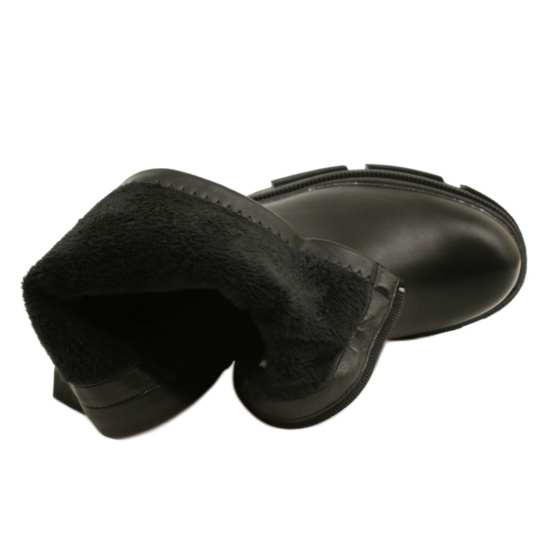 Cizme de piele pentru femei pe un fund gros M. Daszyński MR2127-20 Negru 5