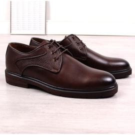 King Camp Pantofi din piele cu șireturi Kingle M SCA173B maro 2