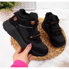 Cizme negre pentru baieti cu inchise Velcro McKeylor negru 1