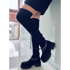 PA1 Cizme de damă Furry Black negru 1