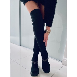 PA1 Cizme de damă Furry Black negru 4