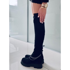 PA1 Cizme de damă Furry Black negru 2