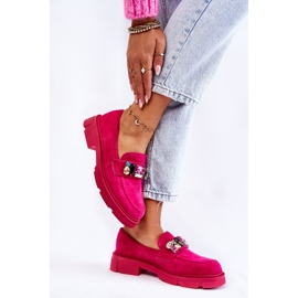 PS1 Mocasini de dama din piele intoarsa cu decor Fuchsia Karlott roz 2 PS1 Mocasini de dama din piele intoarsa cu decor Fuchsia Karlott roz 2