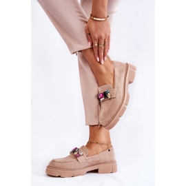 PS1 Mocasini De Dama Pantofi De piele intoarsa Cu Decorat Karlott Bej 2 PS1 Mocasini De Dama Pantofi De piele intoarsa Cu Decorat Karlott Bej 2
