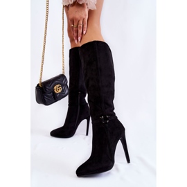PS1 Cizme clasice din piele intoarsa neagra Linney negru 2