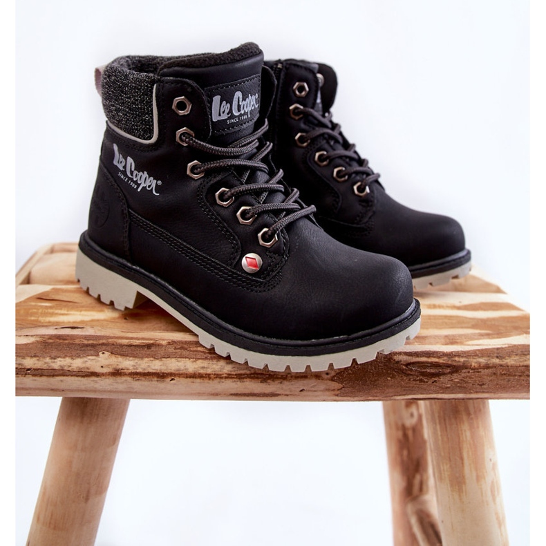 Cizme negre pentru copii Lee Cooper LCJ-22-01-1491 negru 1