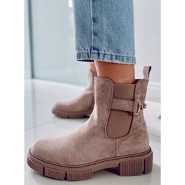 BM Cizme Chelsea dama Chance Khaki bej 1