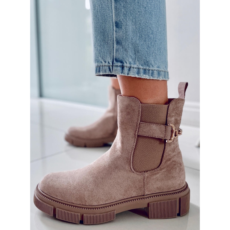 BM Cizme Chelsea dama Chance Khaki bej 1