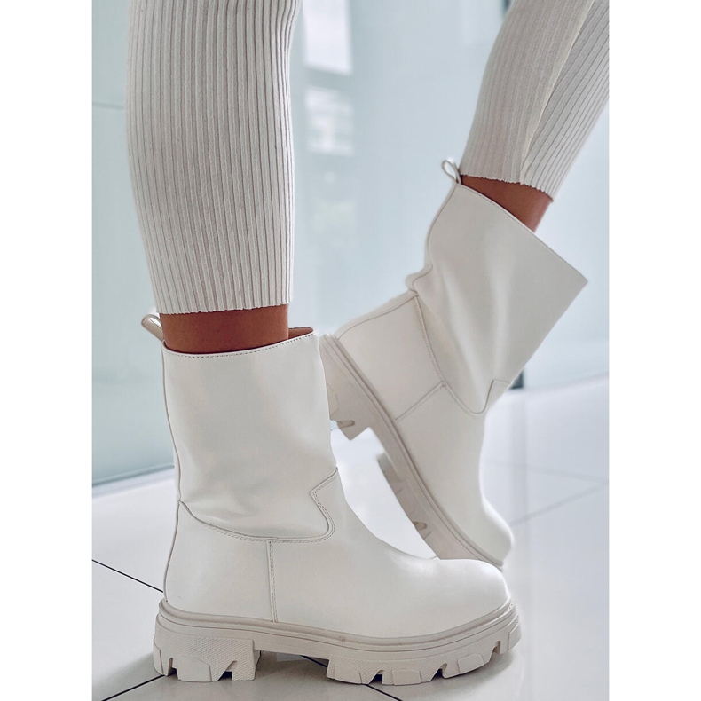 BM Botine drepte Stevens White alb 1