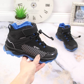 Cizme de zapada impermeabile pentru copii cu Velcro American Club AM904A negru 1 Cizme de zapada impermeabile pentru copii cu Velcro American Club AM904A negru 1