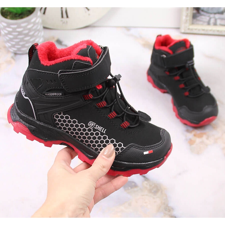 Cizme de zapada impermeabile pentru copii cu Velcro American Club AM904B negru 2 Cizme de zapada impermeabile pentru copii cu Velcro American Club AM904B negru 2