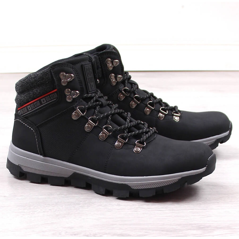 Pantofi de trekking inalti pentru barbati negri Big Star KK174215 negru 1
