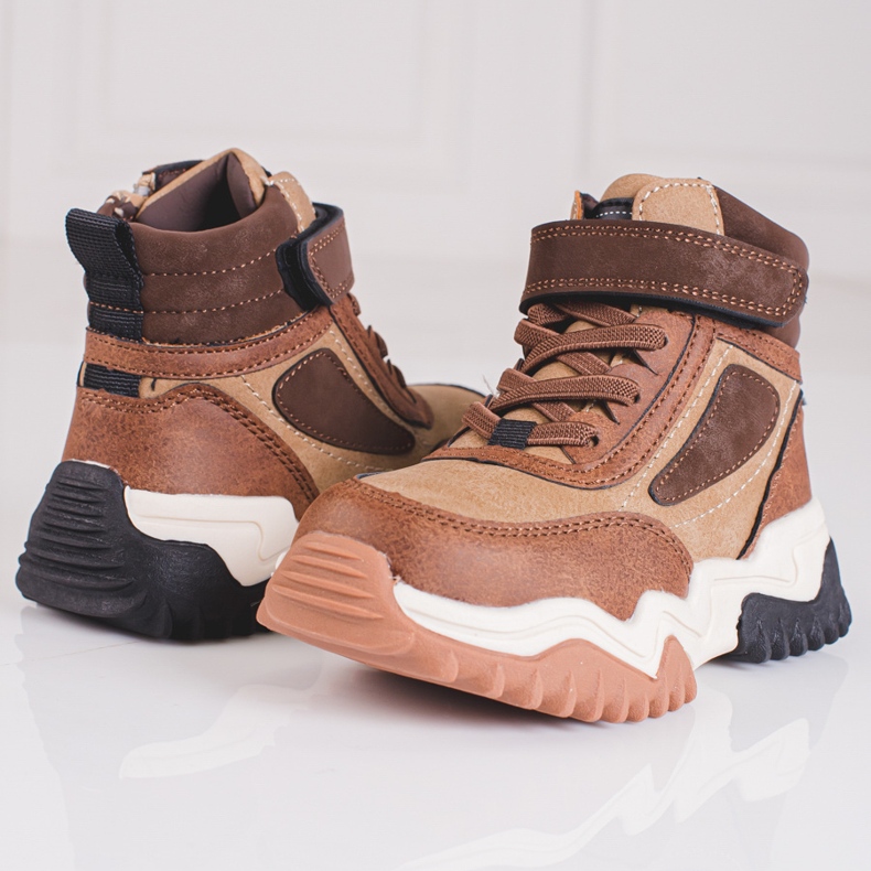 Cizme pentru băieți pe talpă groasă Shelovet maro 1