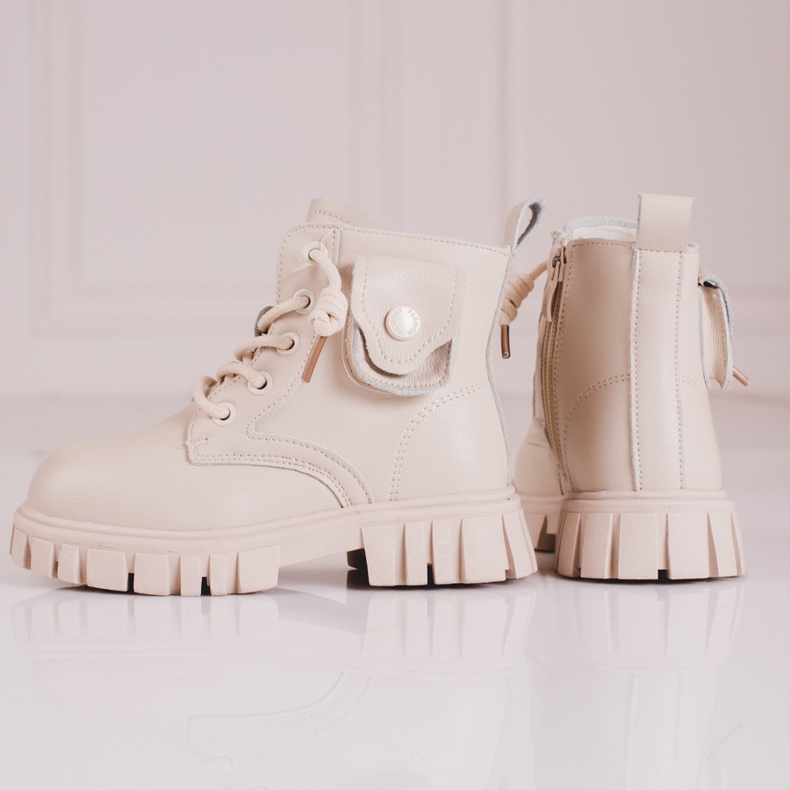 Cizme de fete bej cu buzunar Shelovet 1