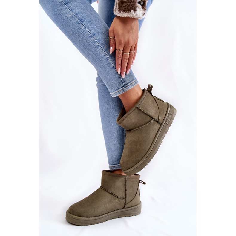 Cizme de zăpadă calde damă Big Star KK274292 Kaki maro 2