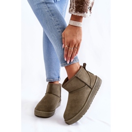 Cizme de zăpadă calde damă Big Star KK274292 Kaki maro 1