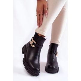 BM Cizme Călduțe De Damă Cu Decor Negru Ruth 1