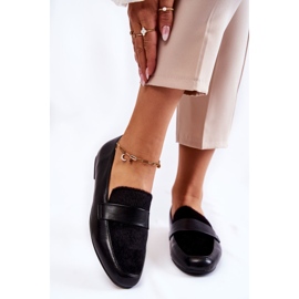 Mocasini de dama din piele La.Fi 210018B-PUF Negru 1