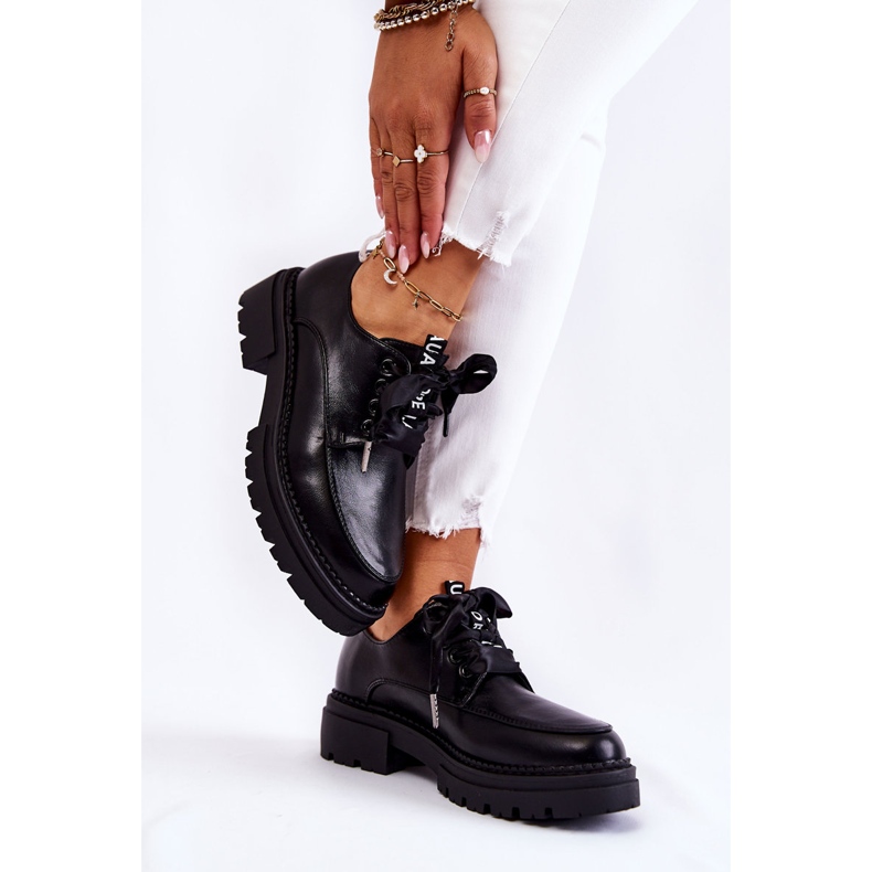 Pantofi din piele de damă La.Fi 210004B-PU Negru 2