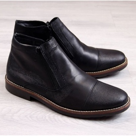 Cizme izolate piele Rieker M RKR269 negru 1
