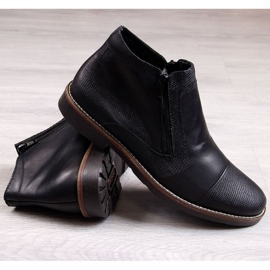 Cizme izolate piele Rieker M RKR269 negru 2