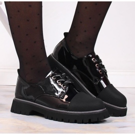 Pantofi din piele lacuita Artiker W HBH37 negru 2