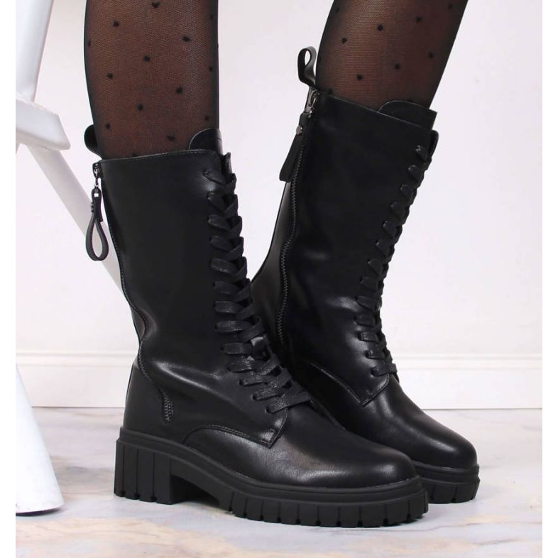 Cizme izolate piele Artiker W HBH38A negru 2