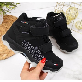 Cizme de zapada impermeabile Velcro American Club Jr AM851A negru 1