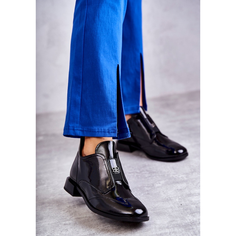 S.Barski Botine joase din piele lacuita cu fermoar, negre negru 1 S.Barski Botine joase din piele lacuita cu fermoar, negre negru 1