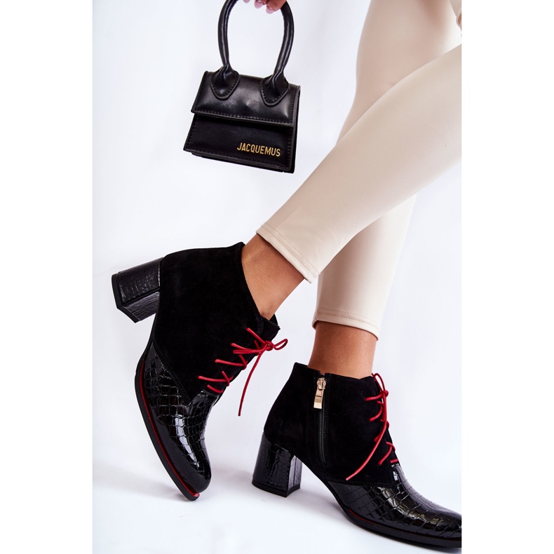 PA2 Cizme de damă cu toc mic, negre Ebba negru 2