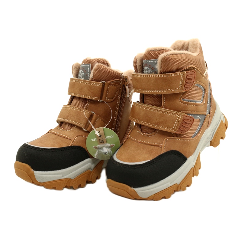 Cizme Trappers Cu Velcro Camel News 22DZ23-5251 bej galben 2