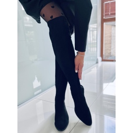 PA1 Gwen Cizme negre cu toc peste genunchi negru 1