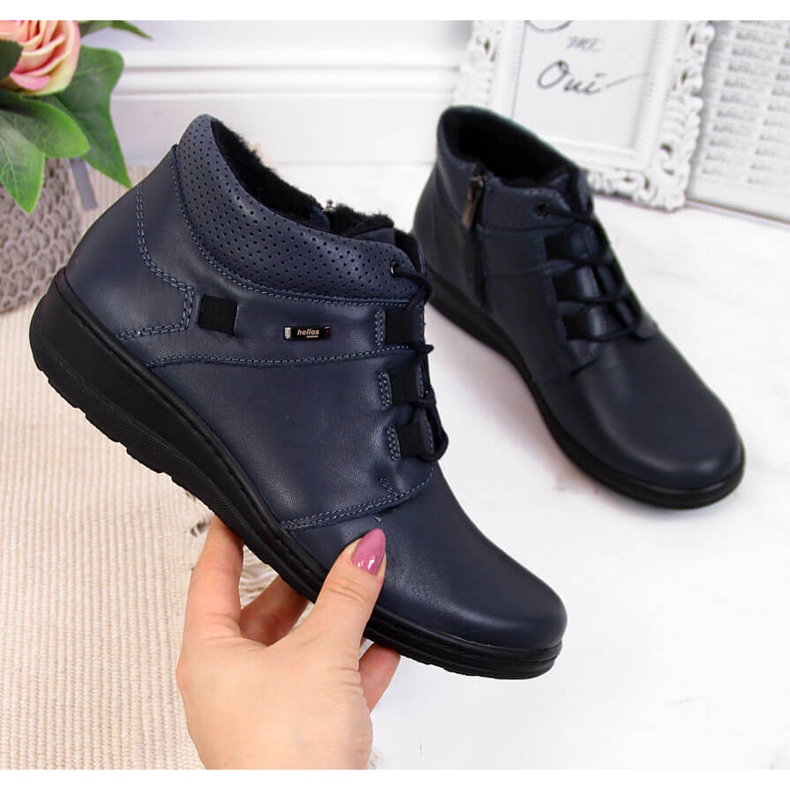 Ghete de dama calduroase din piele, bleumarin Helios 521 albastru marin 2 Ghete de dama calduroase din piele, bleumarin Helios 521 albastru marin 2