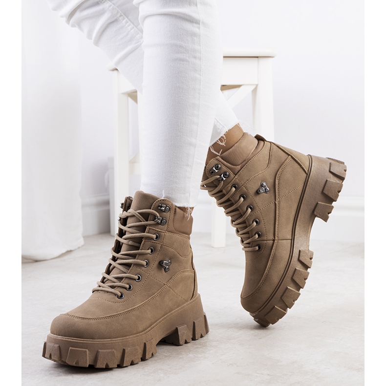 Cizme de drumeție maro de damă Bisa bej 1