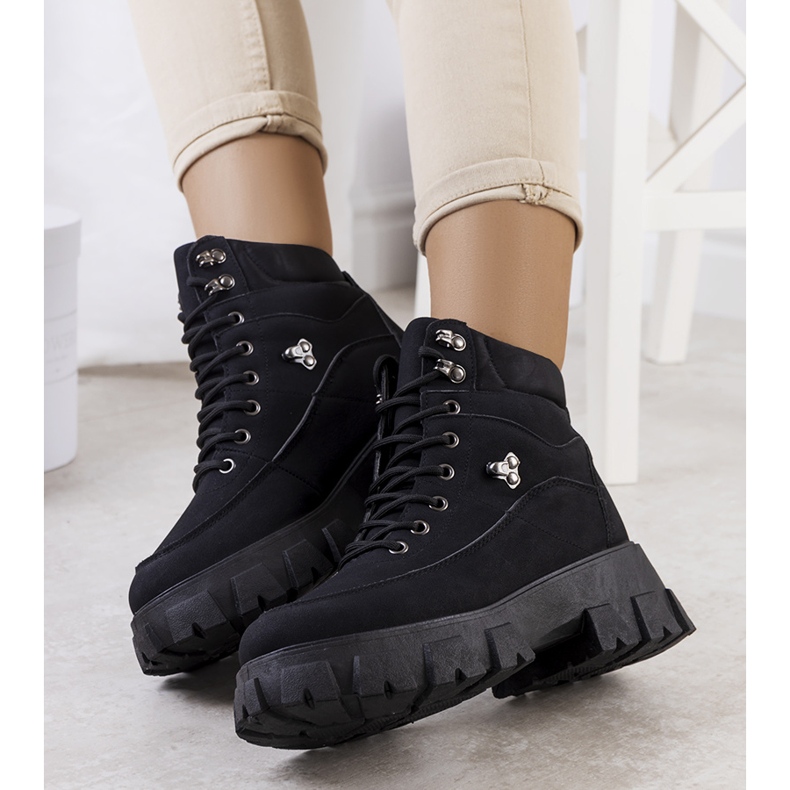 PA1 Cizme de drumeție negre de damă Bisa negru 1