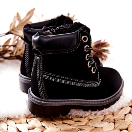 PA1 Cizme Trappers Copii Negre Milos H-50A / C negru 1 PA1 Cizme Trappers Copii Negre Milos H-50A / C negru 1