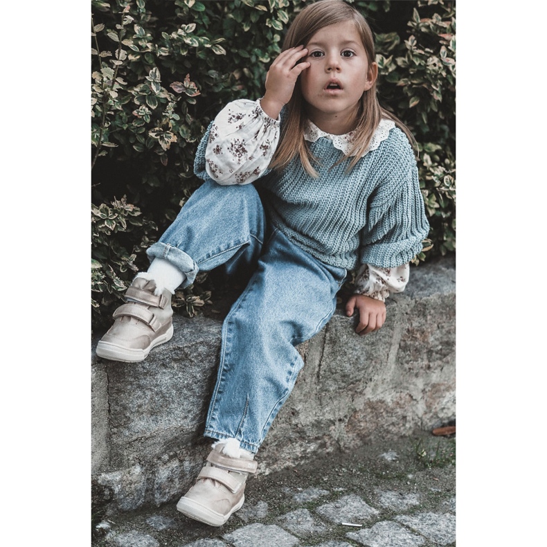 Cizme Călduțe Copii Cu Velcro Big Star KK374189 Bej-Auriu maro 1