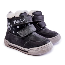 Cizme Călduțe Copii Cu Velcro Big Star KK374191 Negru 1