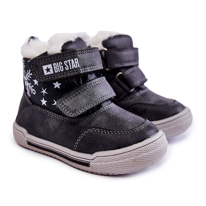 Cizme Călduțe Copii Cu Velcro Big Star KK374191 Negru 1