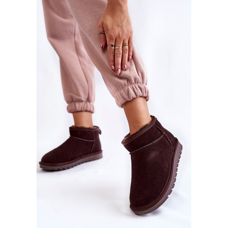 Cizme de zăpadă joase din piele intoarsa de dama Shelie maro 2 Cizme de zăpadă joase din piele intoarsa de dama Shelie maro 2