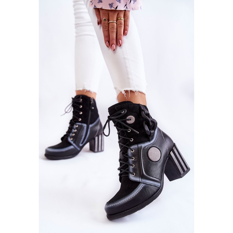 Ghete damă piele Maciejka 05599-01 Negru multicolor 2