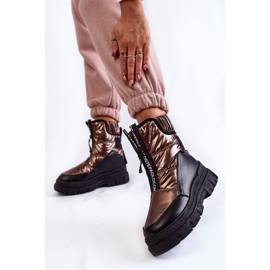 Vinceza Cizme de zăpadă confortabile de damă, maro și negru Elodia multicolor 2